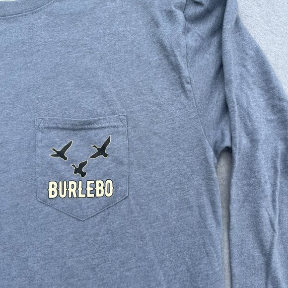 BURLEBO Long Sleeve T Shirt Mens Medium Crew Neck Duck Dog Lab Hunt Outdoors - Picture 2 of 5
